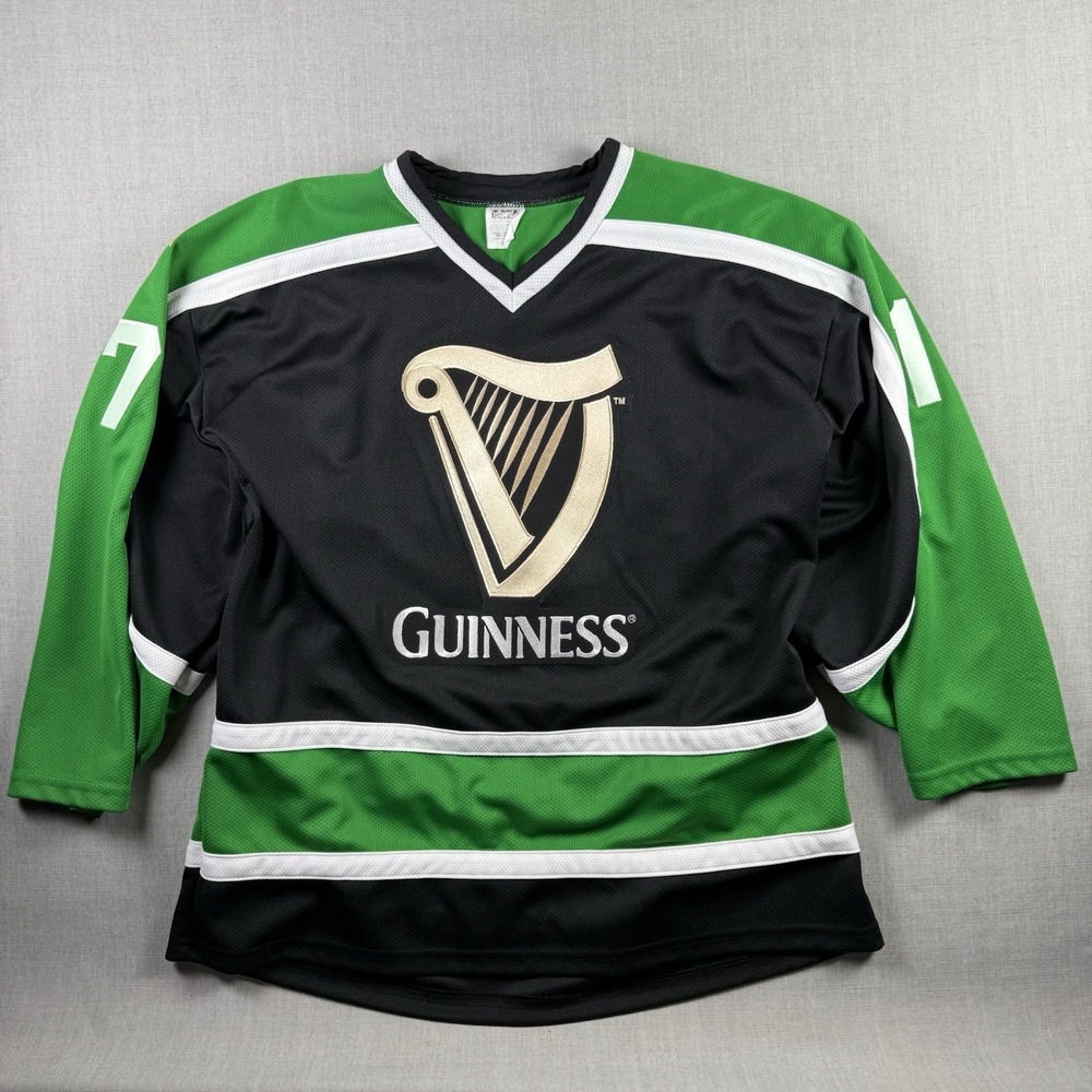 Guinness Jersey Adult Size XL Beer Black Green St Patricks Day Hockey March 17